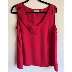 Avenue Womens 14 16 Red Sleeveless Top
